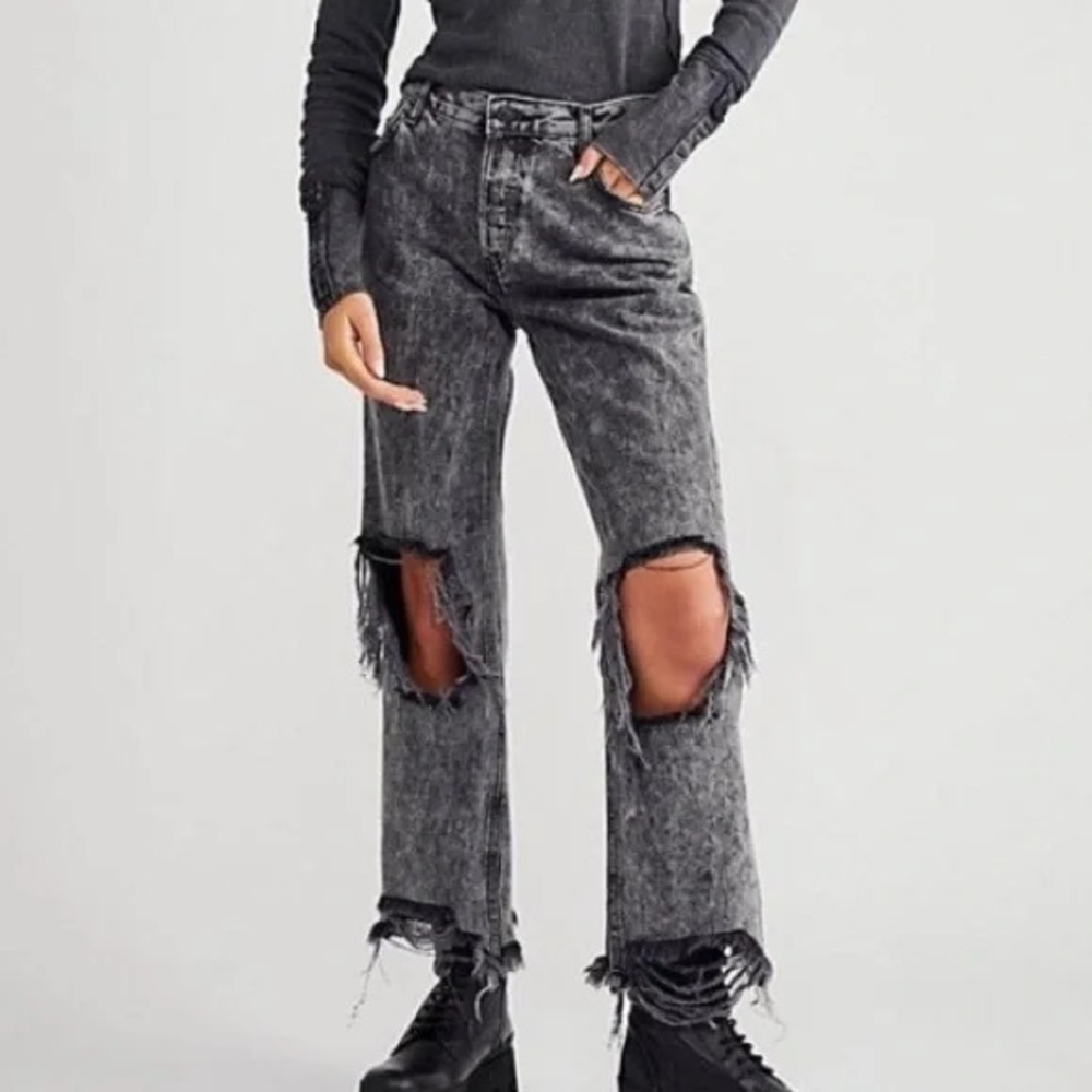 Free People Maggie Mid-Rise Straight Jeans